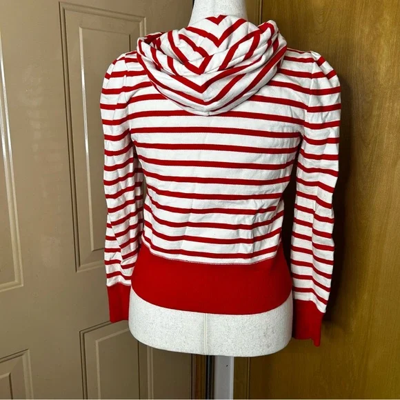 Juicy Couture Red and Cream Striped Zip Up Hoodie - Picture 4 of 12